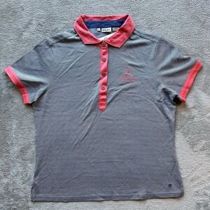 Bobby Jones St Andrews Links Golf Polo Shirt‎ Clover Logo Pink Trim M NWT